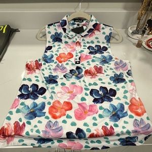NWT Bad Birdie Sleeveless Womens Polo